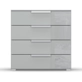 Rauch Perth 4 Drawer Silk Grey Glass Wide Chest - Pendle Village Furniture